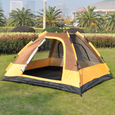 Outdoor double double 3-4 family of automatic hydraulic quick opening rainproof tent camping tent