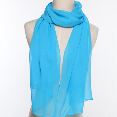Women's scarf pure color chiffon summer sun protection in Europe and Europe simple and slim shawl.