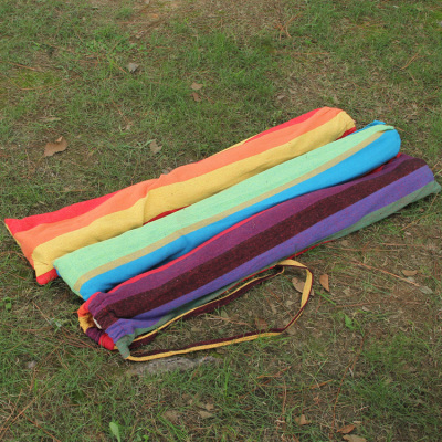 Sanjia outdoor hammock hammock color cotton canvas with a single wooden factory direct wholesale