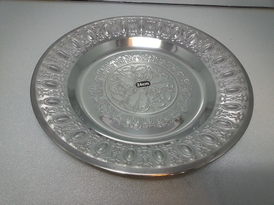 Stainless steel embossed plate European plate family plate export plate