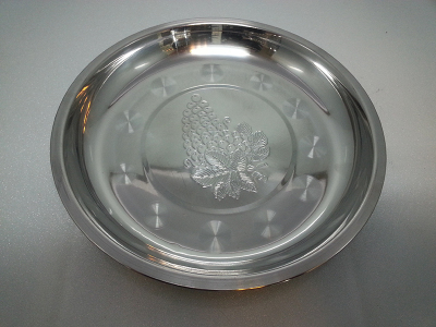 Stainless steel embossed deep plate family plate fast food plate round plate