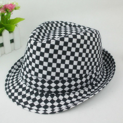 European and American Star Fan British Plaid for Men Fedora Hat Vintage Hat Styling Hat Performance Hat Classic Top Hat
