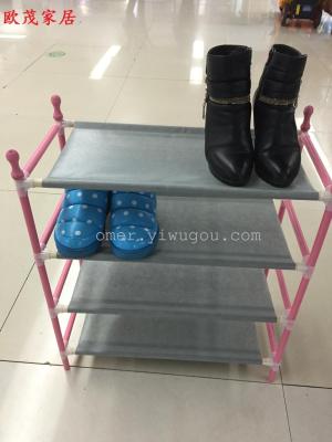 Simple Assembly Wooden Tube Shoe Rack, Non-Imitation Cloth Wooden Shoe Rack 3-Layer to 9-Layer Shoe Rack Wooden Combination Shoe Rack