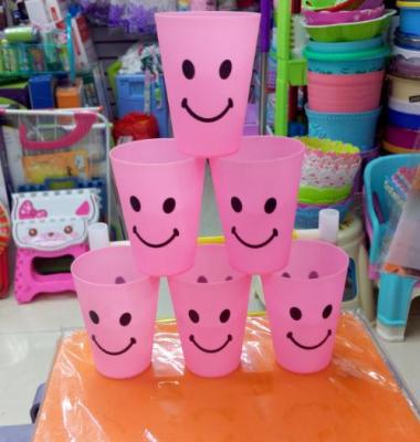 Candy Color Toothbrush Cup Big Mouth Smiley Face Gargle Cup Couple Cup Plastic Toothbrush Cup Water Cup