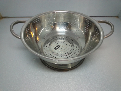 Stainless steel tall rice sieve dish basin fruit basin pour water basket Amoy rice basin