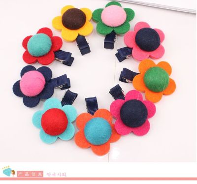 Baby baby double sponge flower small hairpin the sun flower hairpin head ornaments 23