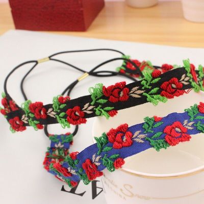 Korean flower floral embroidery linen headdress ornaments 28 Strawberry Hair Band