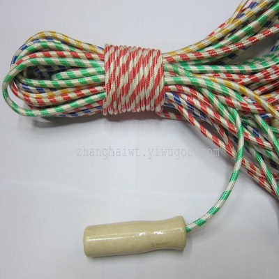 Jing super sports children's toys fitness equipment two-color rope rope rope rope rope wooden handle cotton glue