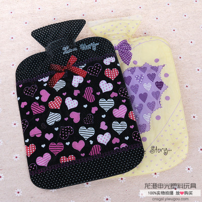 Love wave pattern PVC explosion-proof non rubber hot water bag