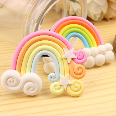 Korean fashion hair cute adorable candy color rainbow clouds edge clip Barrettes children word folder 38