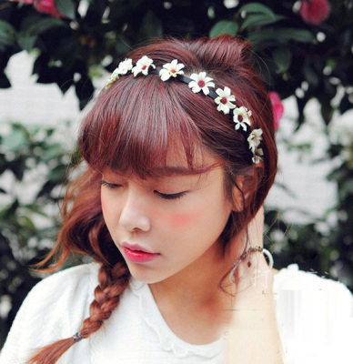 Han Guosen female sweet little Daisy fresh flower headband hair band hair headdress beach head hoop card 47