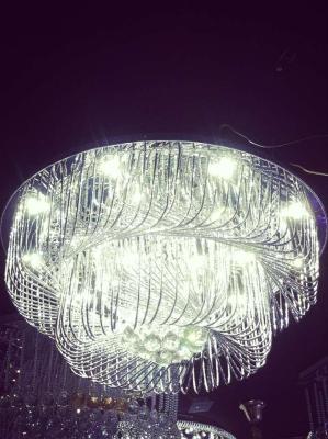 Factory direct modern LED chip bending crystal ceiling lamp round warm bedroom light