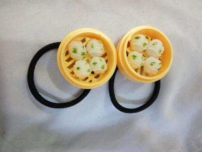 Korean jewelry headgear essential noodles dumplings chowhound simulation Poached Egg Zouari Tousheng hair rope 34