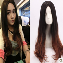 Gradient wig long curly hair European and American fashion wig set international trade Gradient