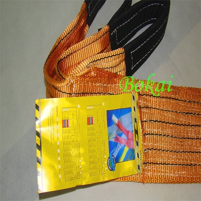 GB color flat polyester Sling, two buckle flat strap, 6 ton lifting Sling