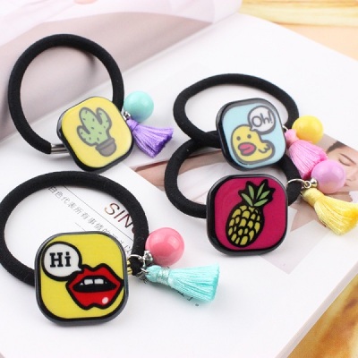 Korean cartoon graffiti Su Meng acrylic elastic flow box ring 55 hair headdress