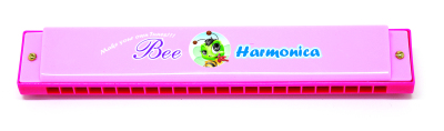 24-Hole Thermal Transfer Printing Harmonica ABS, Double Row, Multi-Color, Travel, Gift Toys
