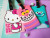 PVC smile grin pink cute cartoon children soft luggage tag