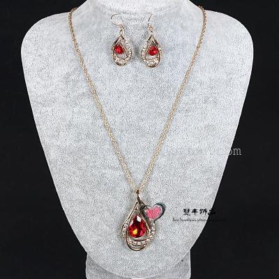 Crystal gem necklace set jewelry diamond bone chain boast alloy plating