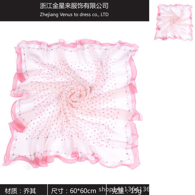 The butterfly flower wooden ear side qiao The small square towel woman snow spinning silk scarf rural tie hair ribbon.