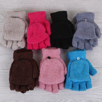 Han version of the new gloves autumn and winter cover half finger gloves can write.