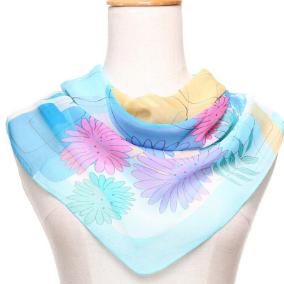 Lovely chiffon small silk scarf ladies colorful painted georgette.