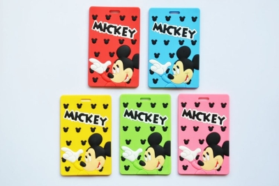 PVC five color Disney classic cartoon characters Mickey Mouse soft luggage tag