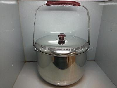 Stainless steel portable soup pot large capacity soup pot multi - purpose pot camping soup pot