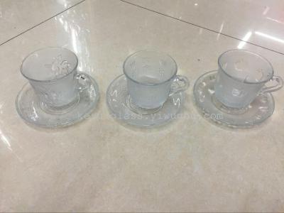 Glass coffee cup saucer (6 cups and 6 cups)