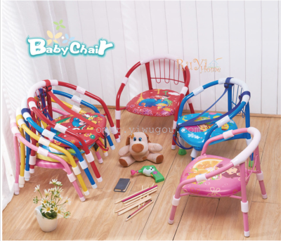 Children's Ordinary Cartoon Stool with Backrest Small Chair/Baby's Chair