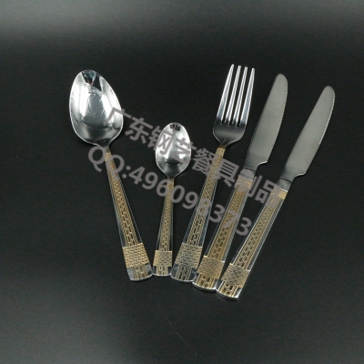 Stainless Steel Steak Western Tableware Knife, Fork and Spoon Four-Piece Creative Knife and Fork Set Steak Knife and Fork