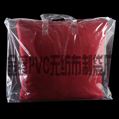 Non-woven bag PVC transparent bag PVC cotton quilt bag zippered handbag