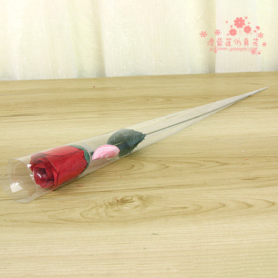 A transparent plastic bag rose flowers simulation lover Christmas gift ideas