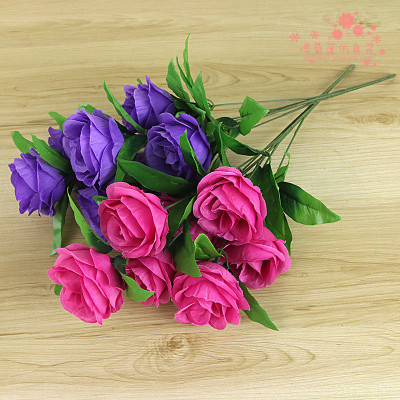 Artificial flowers and pastoral flower decoration ornaments artificial plastic flower head rose 7