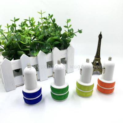 Color silica gel vehicle charger dual USB intelligent vehicle mobile phone charger