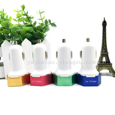 Color metal dual USB car charger six Ling Intelligent vehicle mobile phone charger
