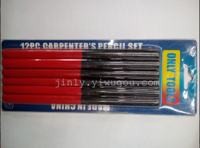 12Pc Red and Blue Drawing Pencil Carpenter's Pencil Hardware Tools Painting Woodworking Special Pen Two-Color Mark Marker