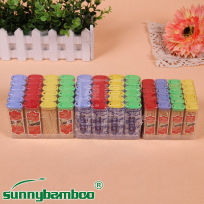 A supply of toothpicks, wood products, boxes of toothpicks, bottled toothpicks, toothpick for household use,