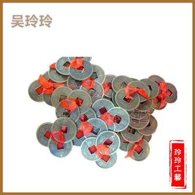 Metal coins crafts evil lucky three coins knot metal crafts