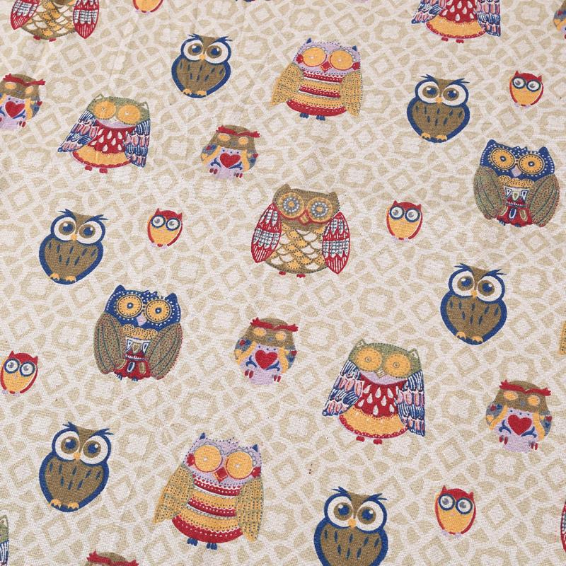 棉麻材质 动物图案印花布