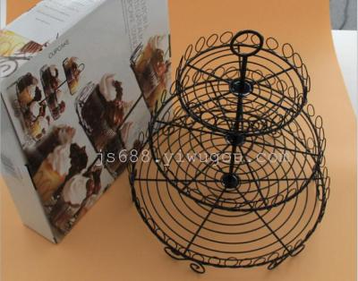 Cake rack dessert shelf fruit shelf black spray paint - 3 layers of continental cake rack