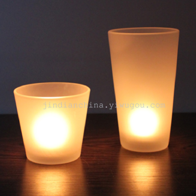 Mongolian sand candle holder sub light white glass candle holder European style simple candle factory direct sales