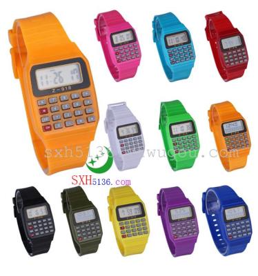 Foreign trade selling 918 cartoon silicone calculator watch with computer function electronic children's hand factory