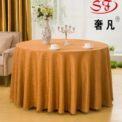 Luxury hotel where the horizontal vertical stripes Round Square restaurant table cloth wholesale custom fabric