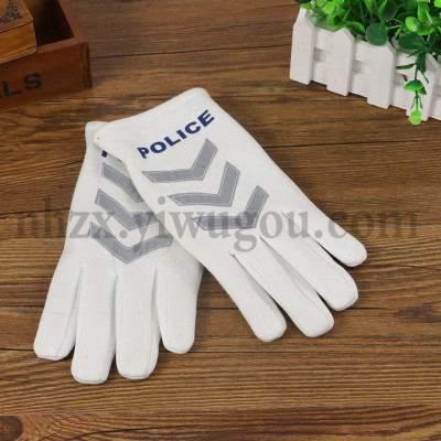 Warm male and female traffic security command the thick cotton winter reflective gloves