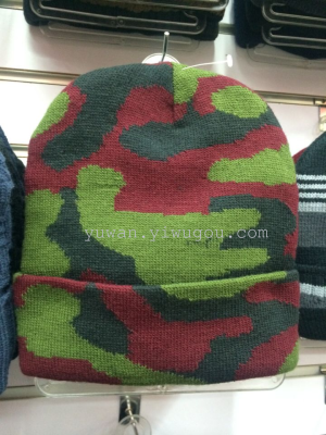 The New autumn and winter hat camouflage knitted hat with running the thickening cap is suing yiwu wholesale