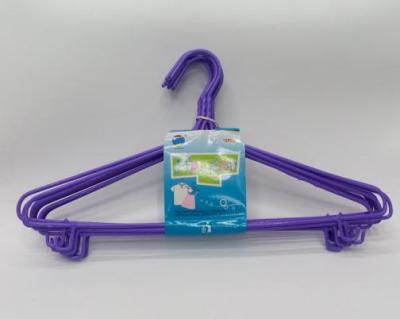 PVC Coated Hanger Long and Thick Iron Hanger Wet and Dry Clothes Support with Hook Adult Hanger 924