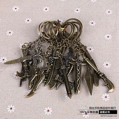 The sword 7CM alloy model key buckle wholesale creative ornaments