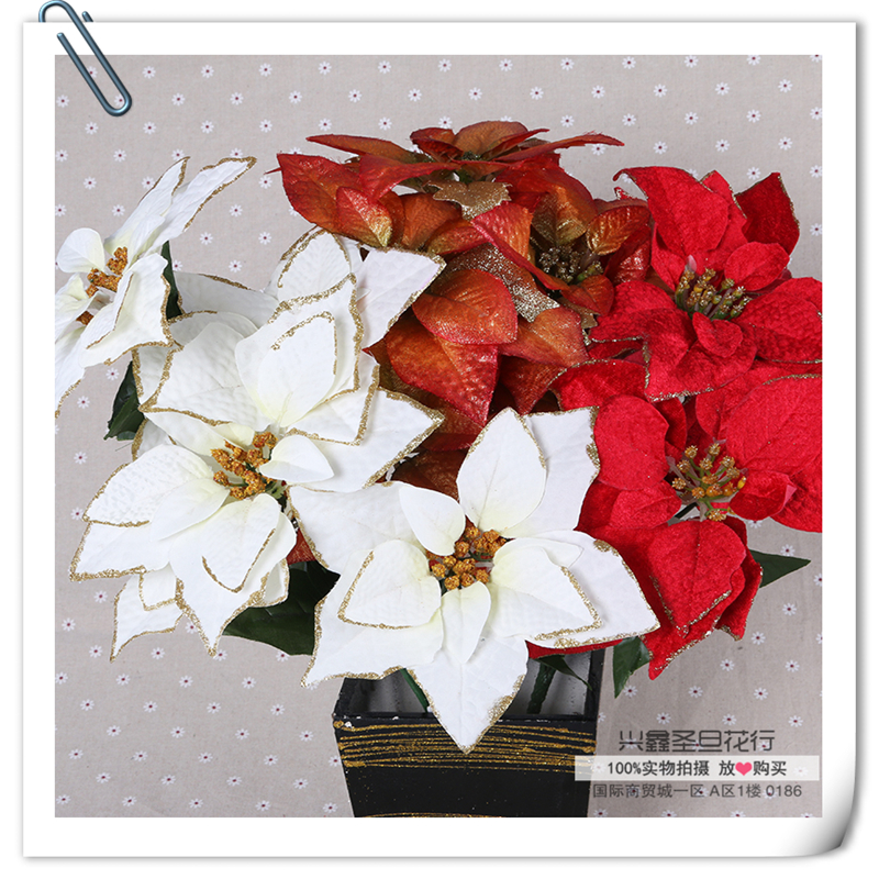 钻石绒树皮带边 布艺欧式装饰花假花 仿真花