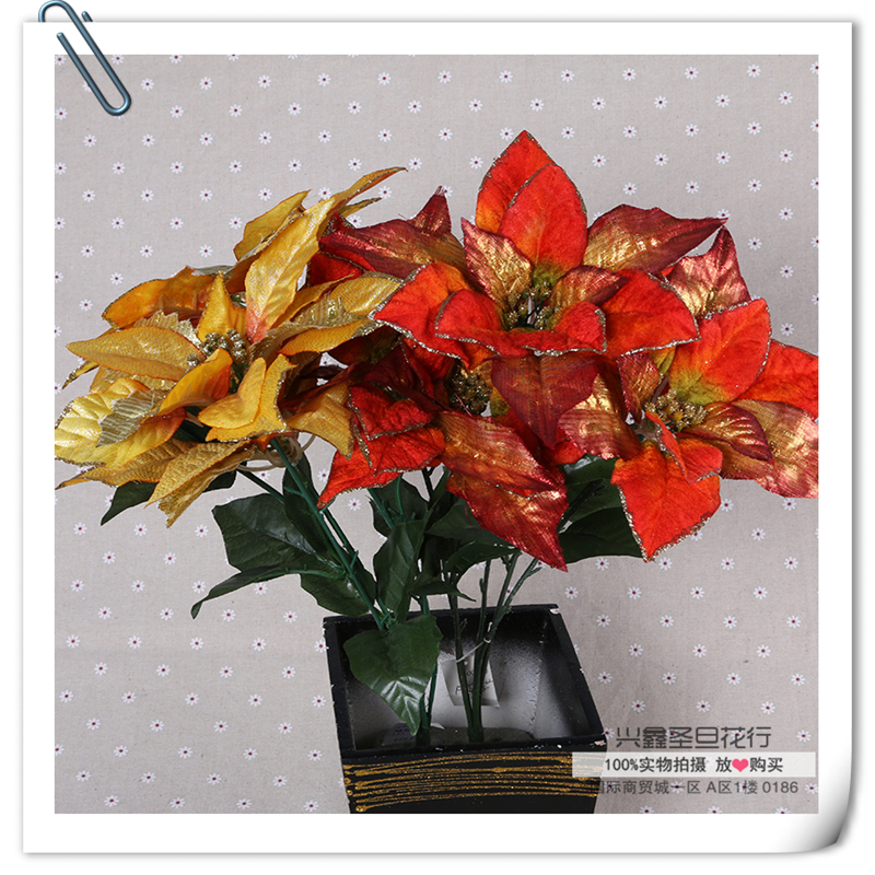 钻石绒树皮带边  陶瓷欧式装饰花假花 仿真花